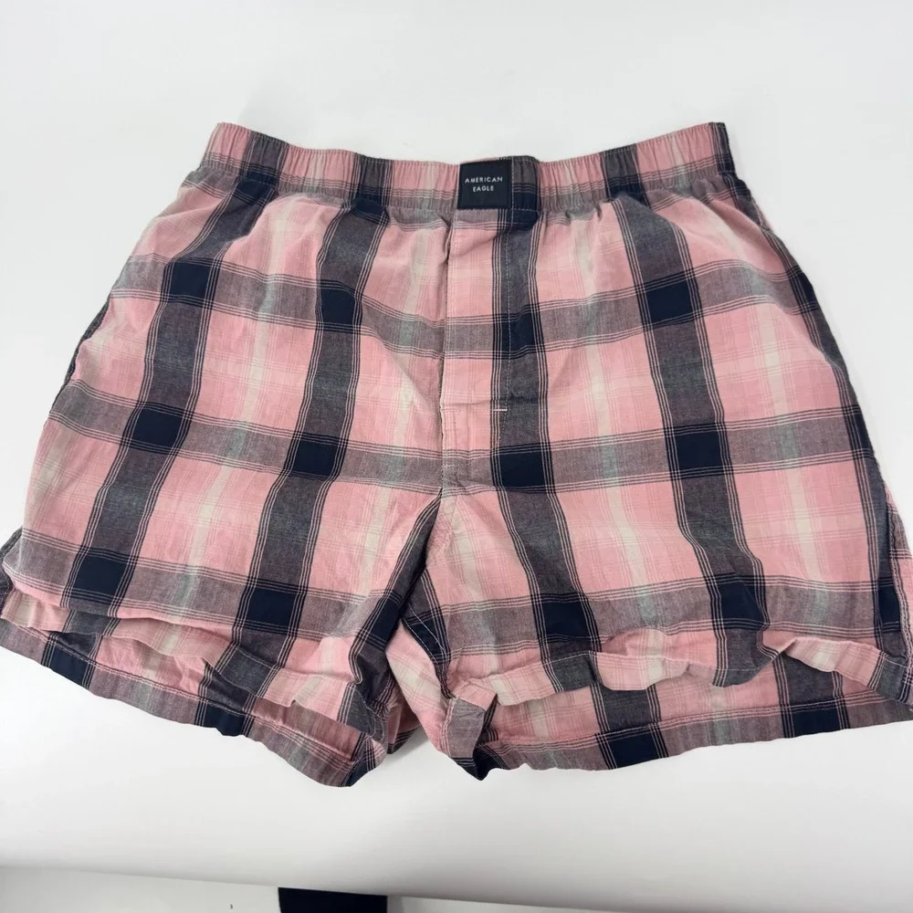 American‎ Eagle Men's Plaid Boxer Shorts Sleepwear Loungewear Size S P